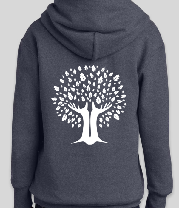 Youth Pullover Hoodie - Heather Navy - Image 2